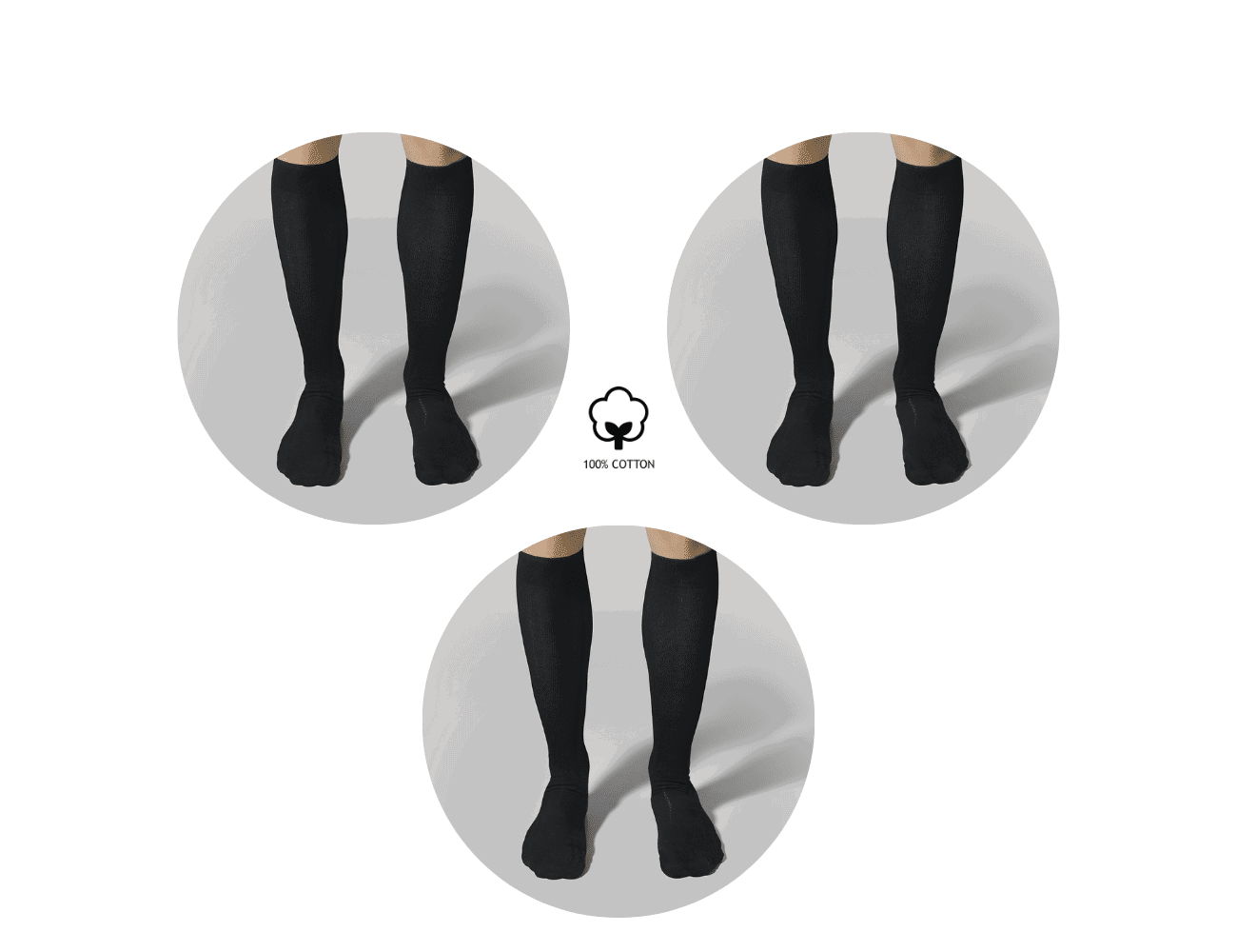 Αντρικές Κάλτσες Τεχνολογίας Συμπίεσης με Βαμβάκι