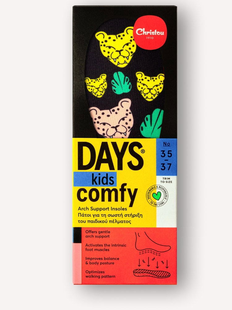 Ανατομικοί Πάτοι για Παιδιά Cheetahs Comfy Black