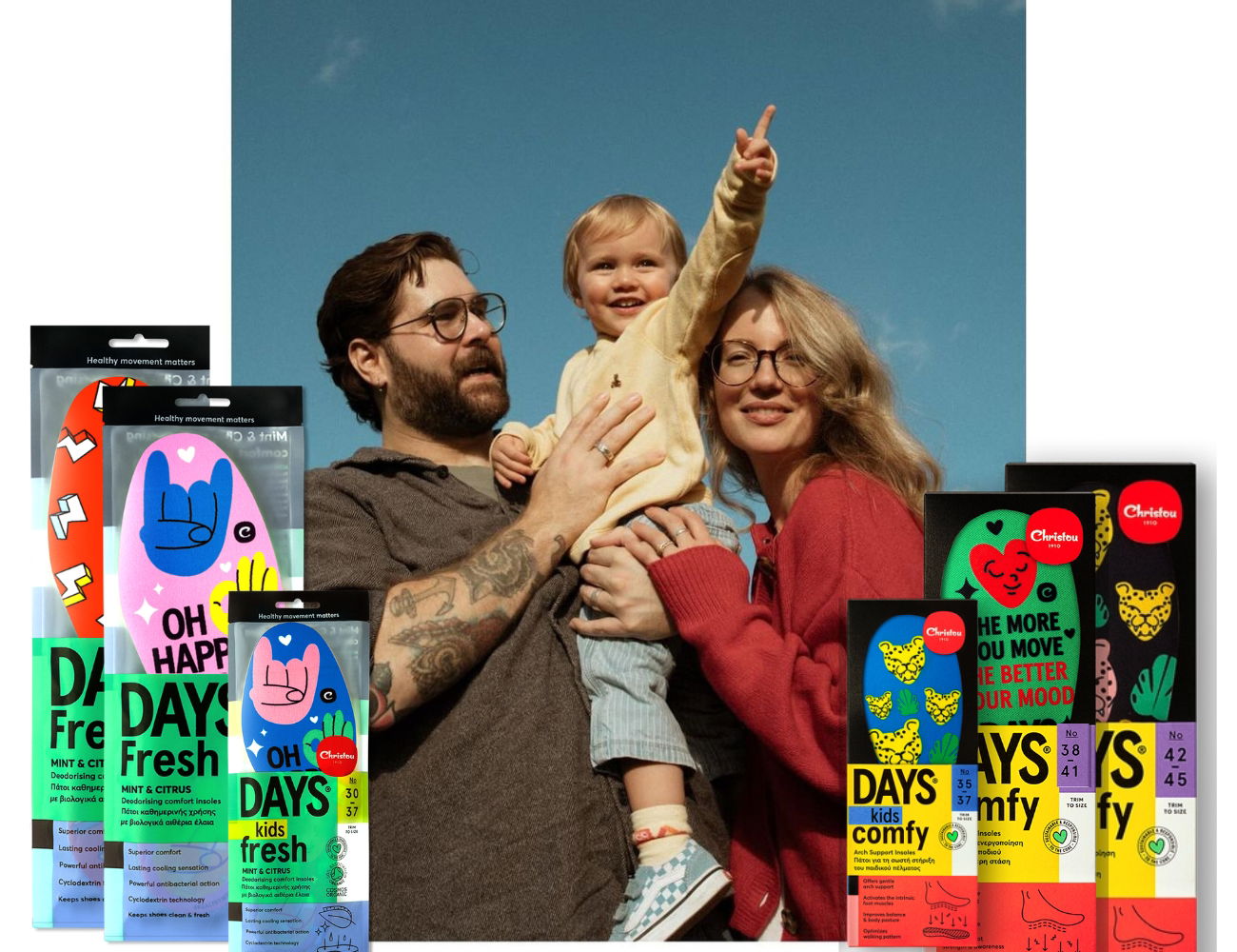 Family of 3: Σετ 3 Ανατομικοί + 3 Αρωματικοί Πάτοι Days