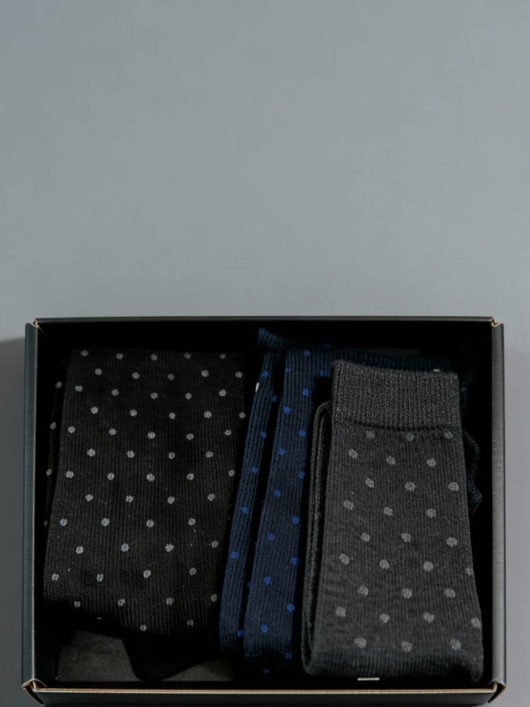 Πακέτο 3 Gentlemen Compression Dot Socks – 1 μαύρη, 1 γκρι & 1 navy blue