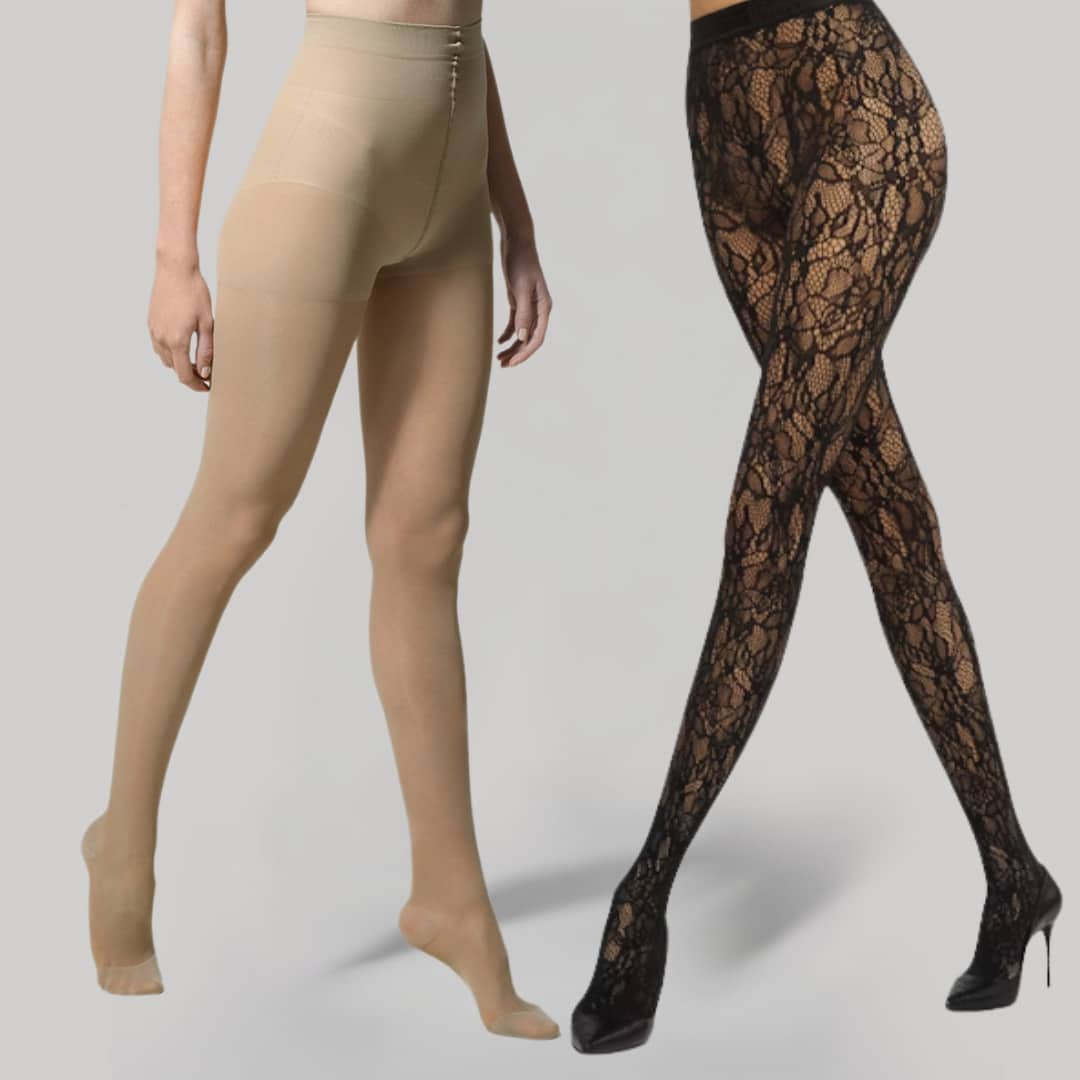 Πακέτο: 1 Καλσόν florence floral lace cut out + 1 Καλσόν Τεχνολογίας Συμπίεσης 140 DEN -χρώματος της επιλογής σας