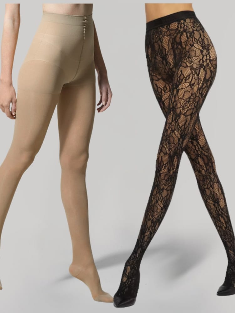 Πακέτο: 1 Καλσόν florence floral lace cut out + 1 Καλσόν Τεχνολογίας Συμπίεσης 140 DEN -χρώματος της επιλογής σας