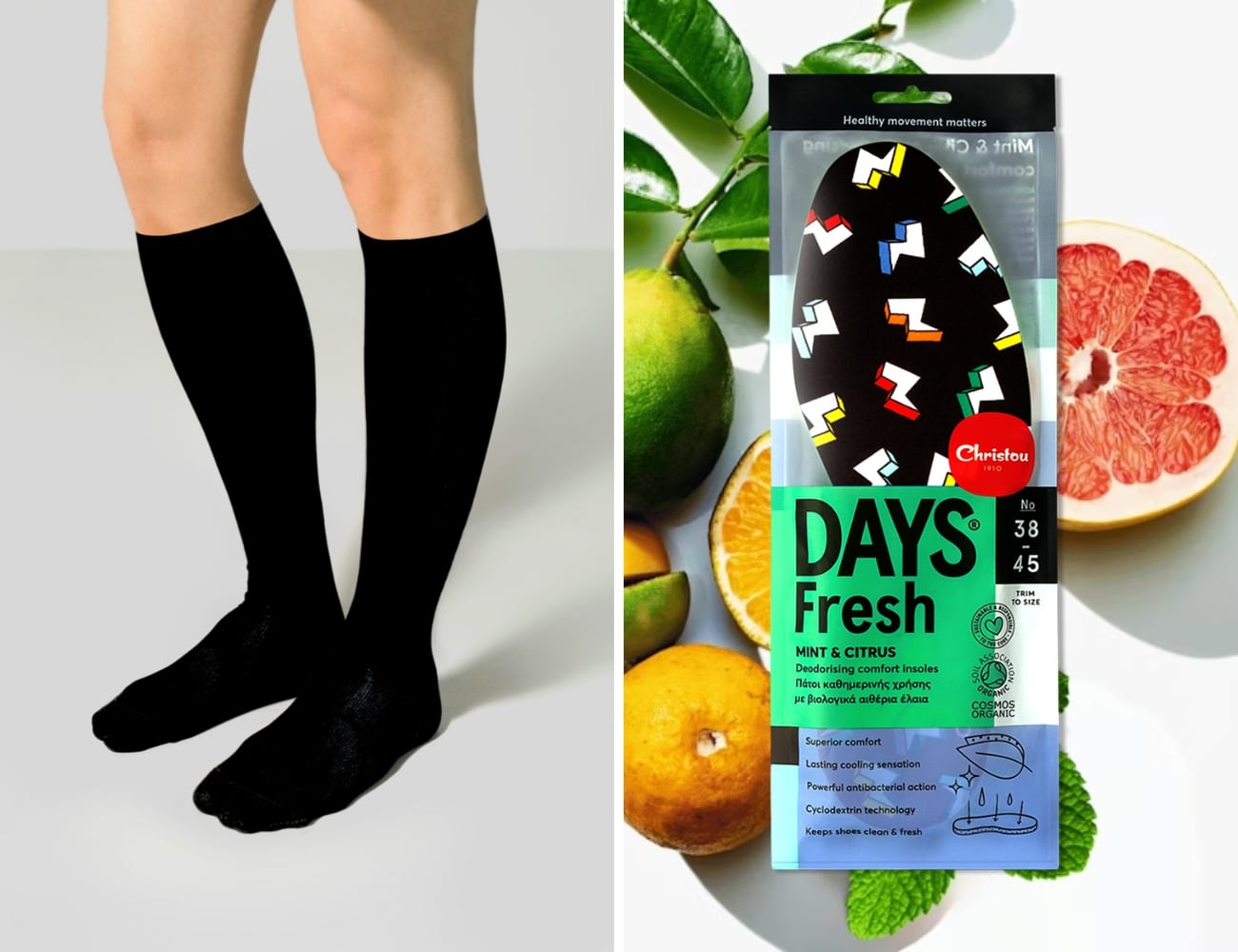 “Σεζόν” Εssentials : Κάλτσες Τεχνολογίας Συμπίεσης + Αρωματικοί Πάτοι Days fresh