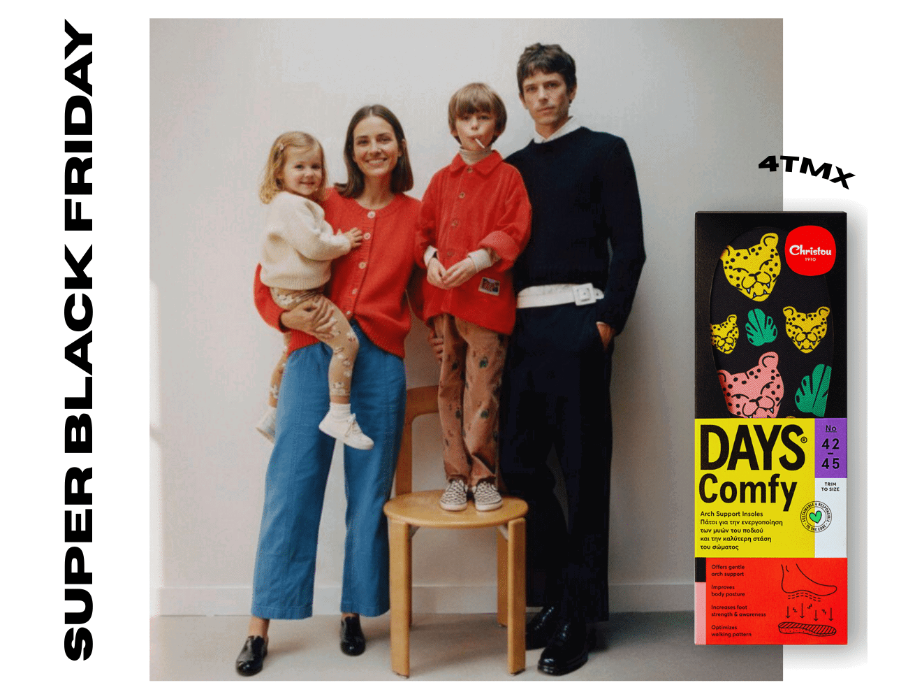 Super Black Friday Πακέτο 2+2 Ανατομικοί Πάτοι Days Comfy