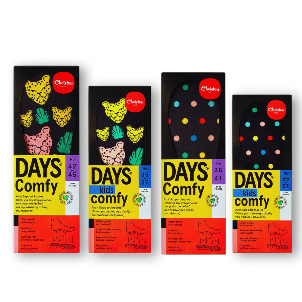 Family Pack : Πακέτο 4 Ανατομικοί Πάτοι Days Comfy για όλη την οικογένεια