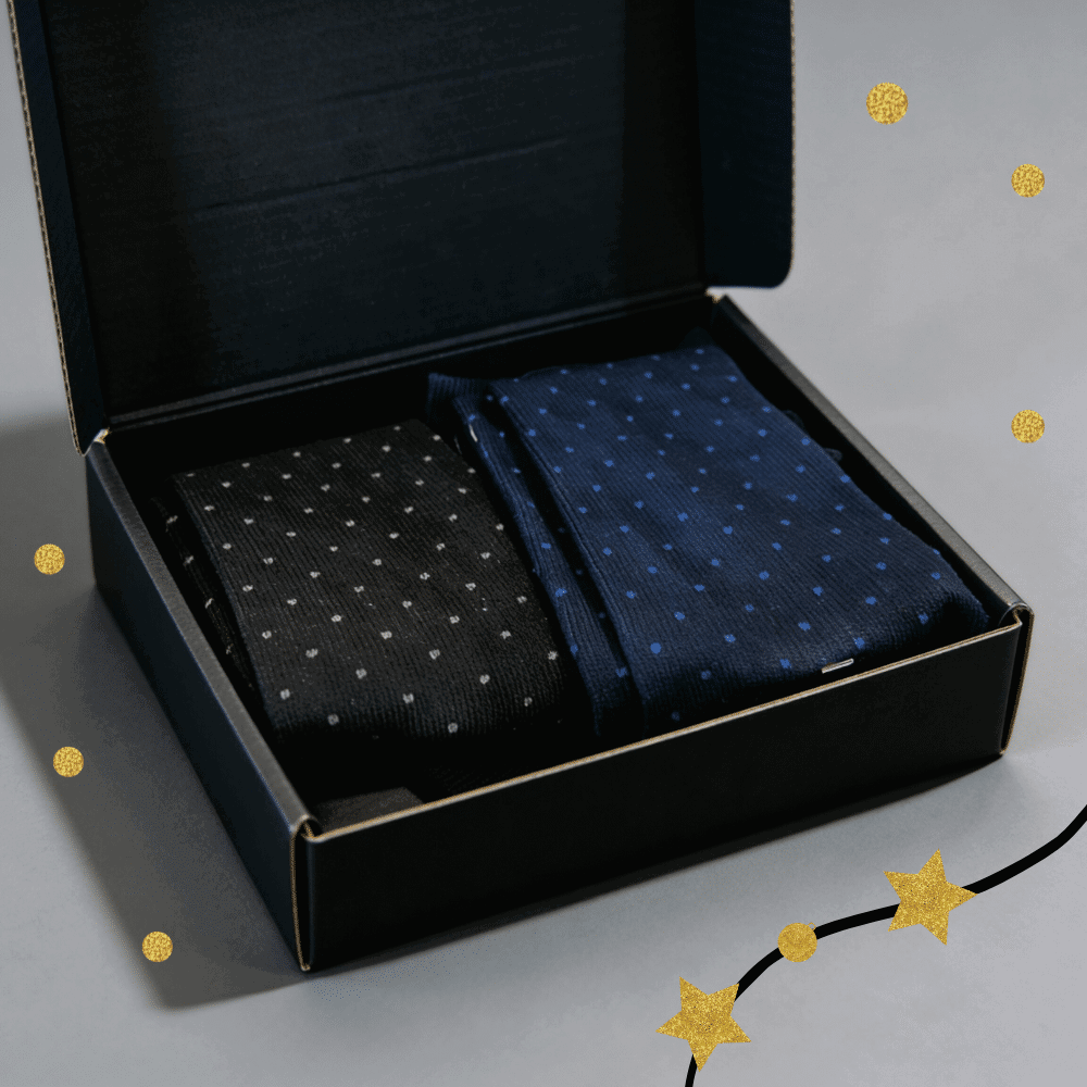 Πακέτο 2 Gentlemen Compression Dot Socks – 1 μαύρη & 1 navy blue