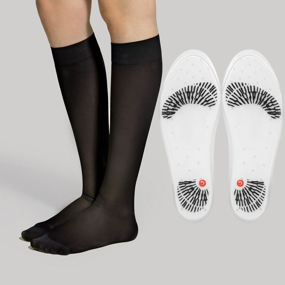 Η λύση στην ορθοστασία : Γυναικείες Κάλτσες Τεχνολογίας Συμπίεσης + Ανατομικοί Πάτοι Σιλικόνης