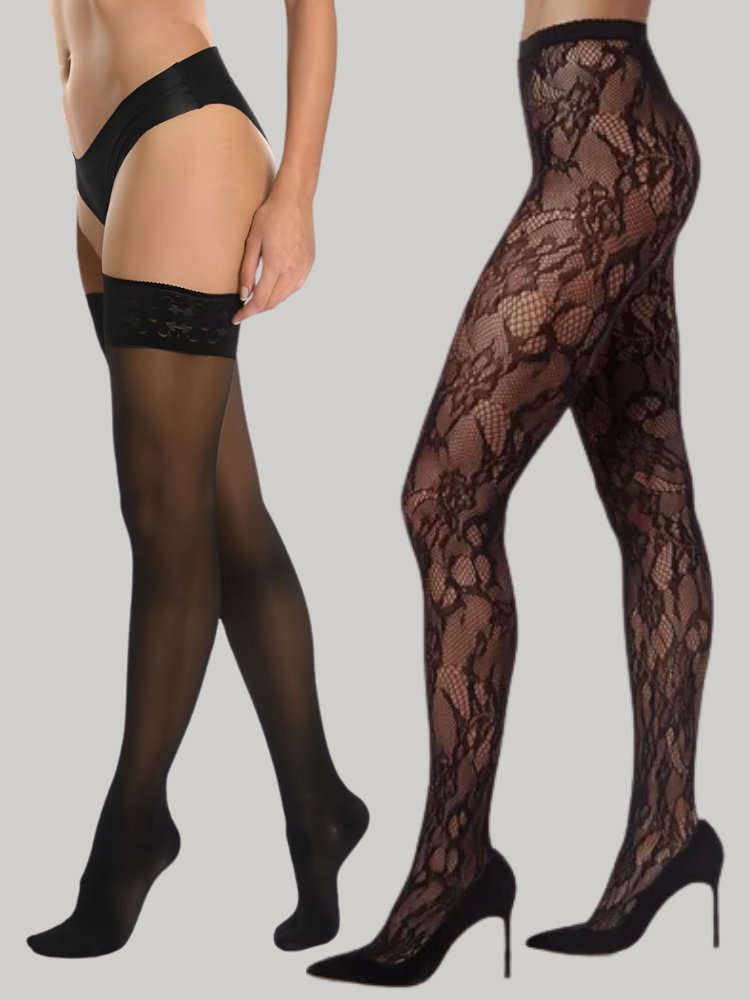 -25% Lace Duo: 1 Καλσόν lace + Κάλτσες Ριζομηρίου Συμπίεσης Stay up