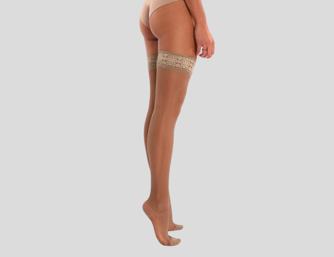 Lace Duo : 1 Καλσόν floral lace + Κάλτσες Ριζομηρίου με Τεχνολογίας Συμπίεσης 70 DEN