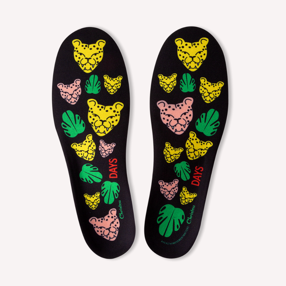 Anatomical Kids Insoles Cheetahs Comfy Black