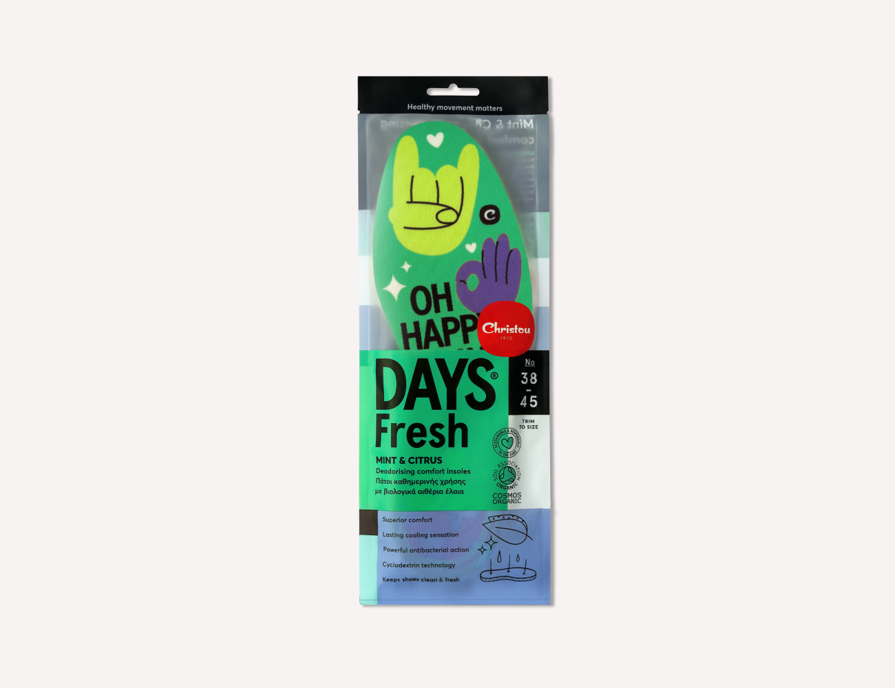 Aromatical Insoles Fresh Oh Happy Days Green