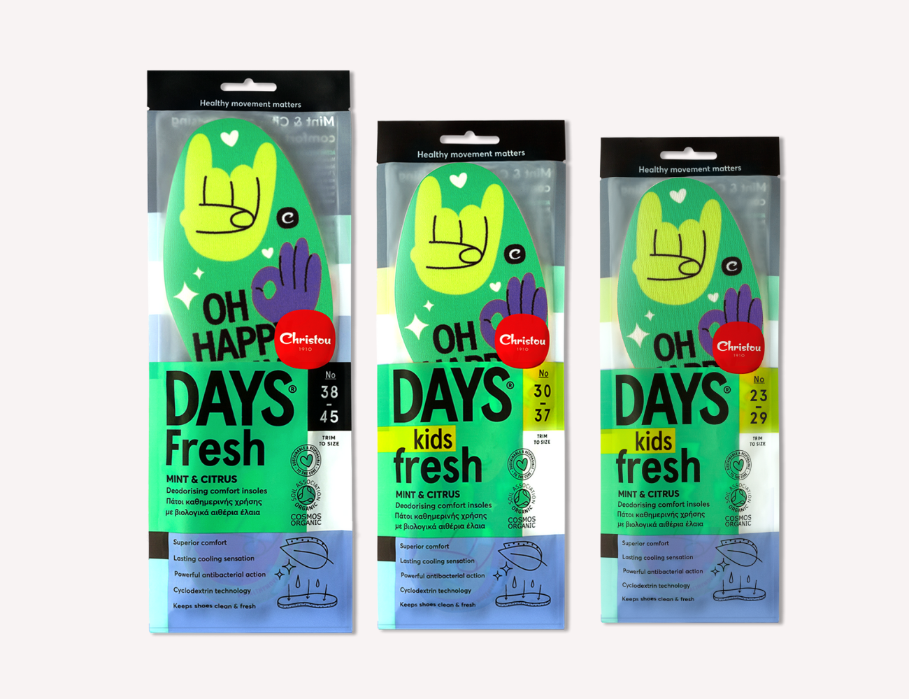 Aromatical Insoles Fresh Oh Happy Days Green