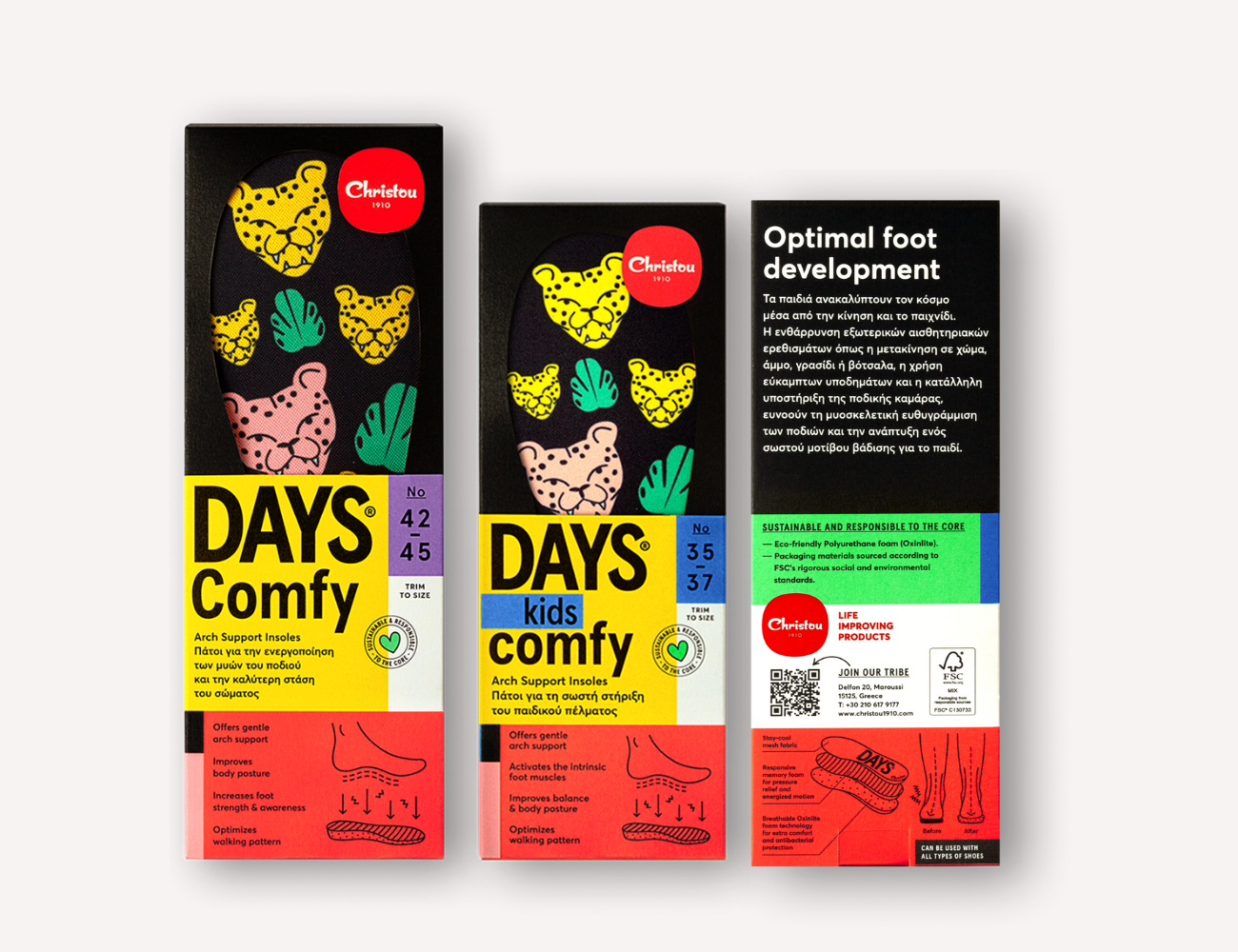 Anatomical Adults Insoles Cheetahs Comfy Black