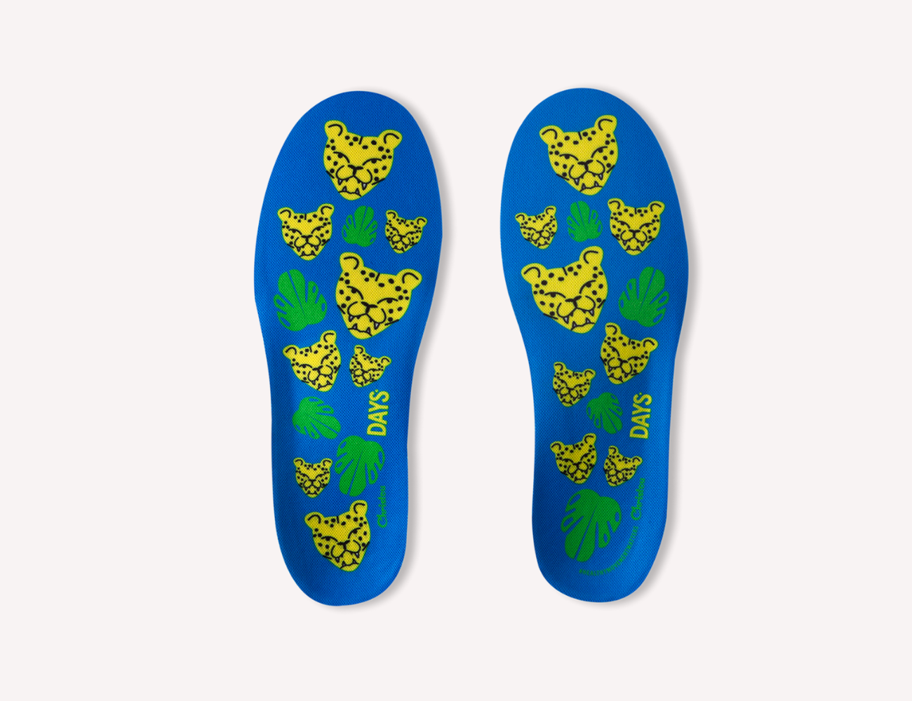 Anatomical Adult Insoles Cheetah Comfy Blue