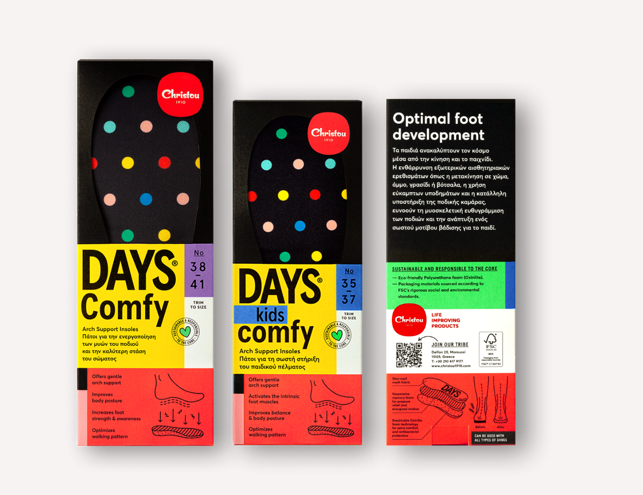 Anatomical Kids Insoles Polka Dot Comfy