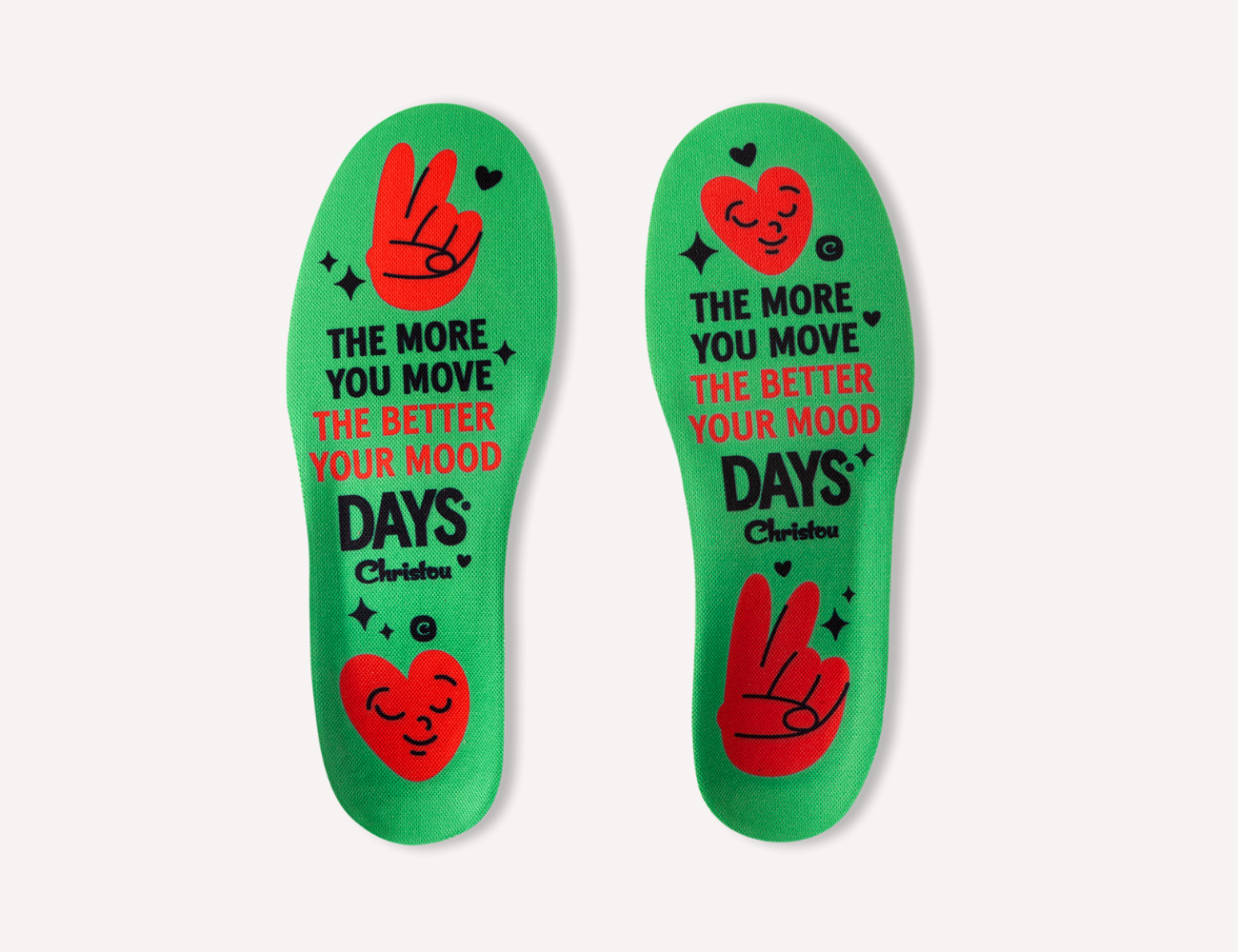 Anatomical Adult Insoles Move Your Mood Comfy Green