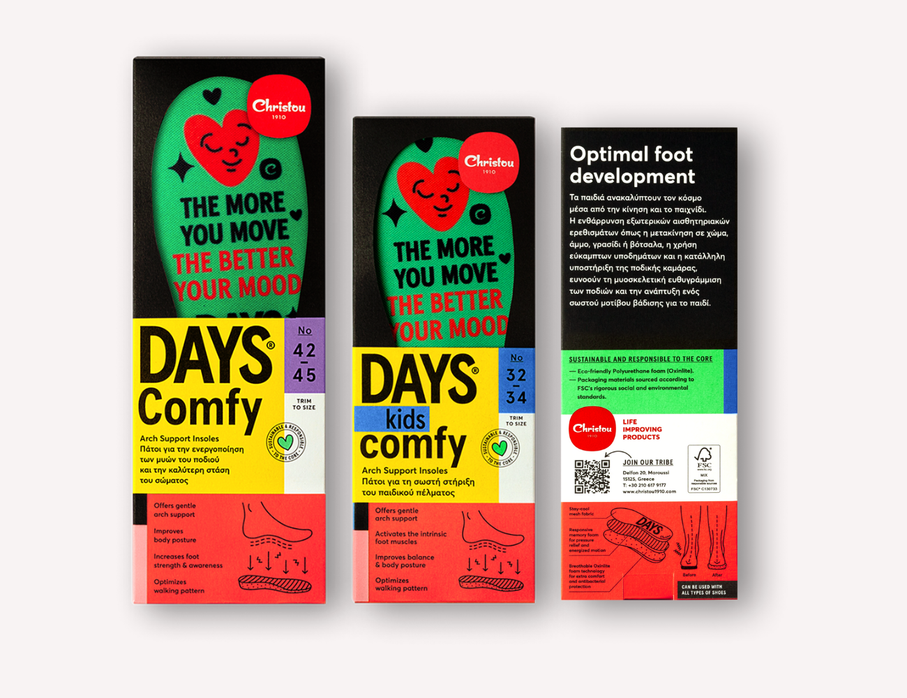 Anatomical Adult Insoles Move Your Mood Comfy Green