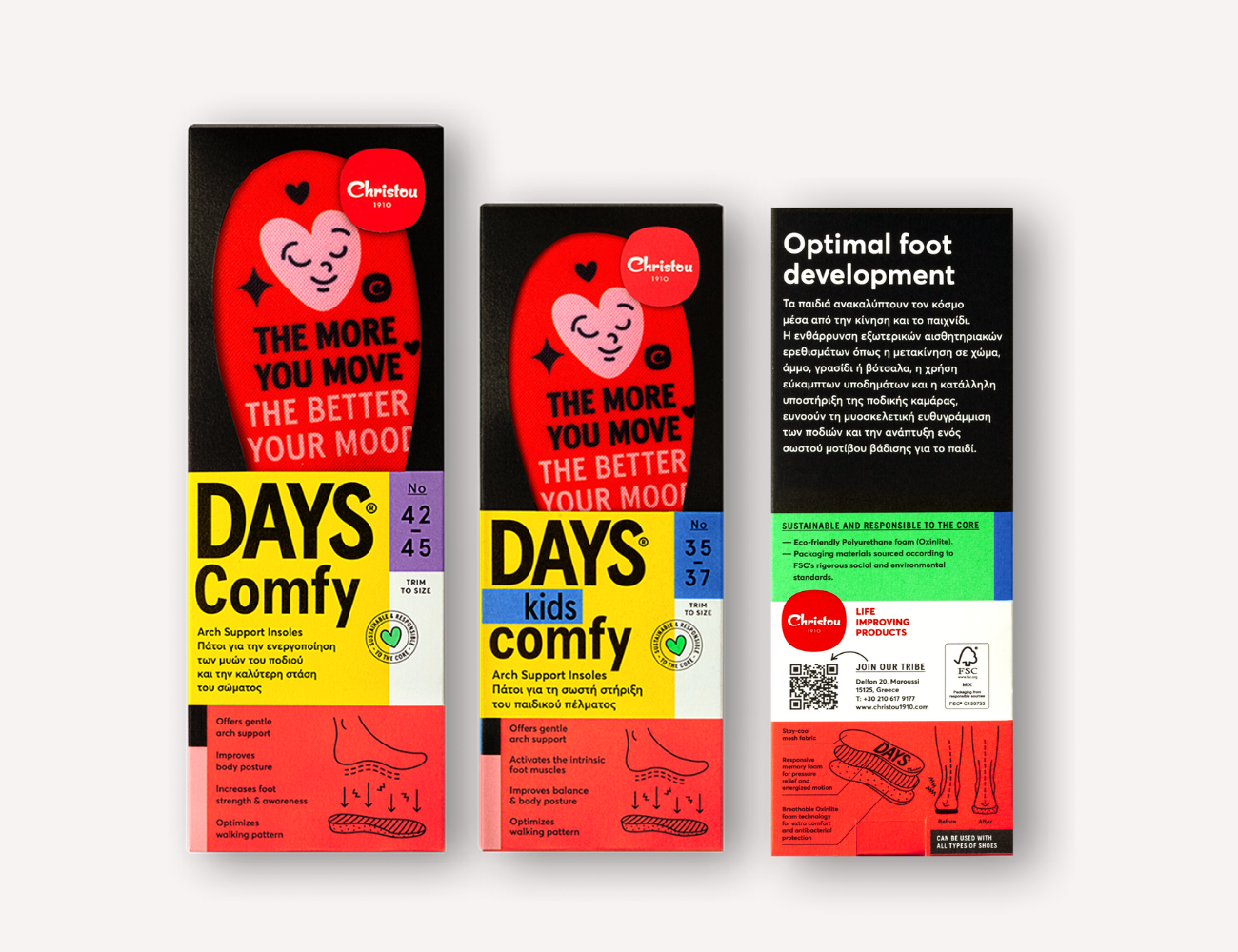 Anatomical Adult Insoles Move your Mood Comfy Red