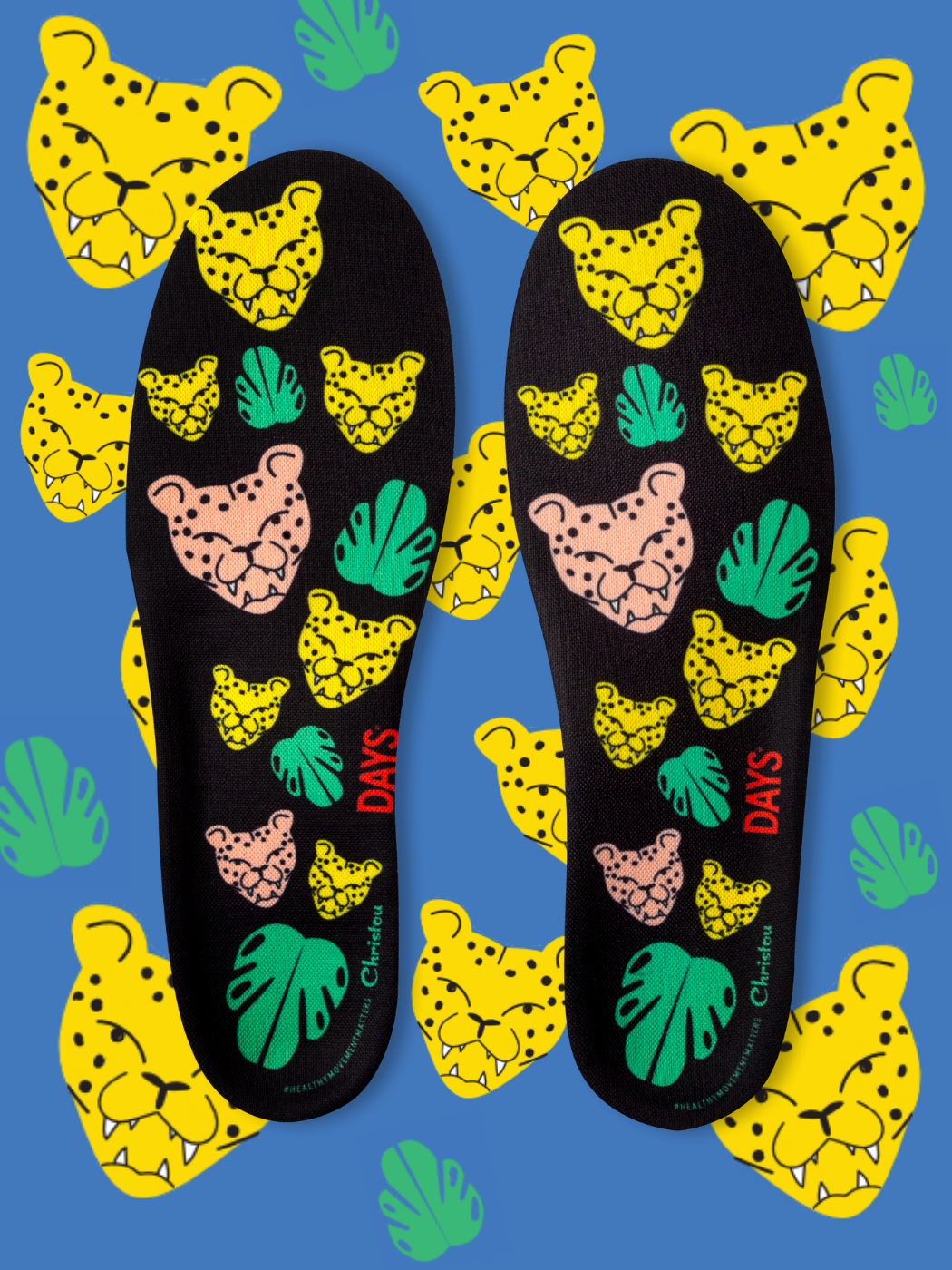 Anatomical Kids Insoles Cheetahs Comfy Black