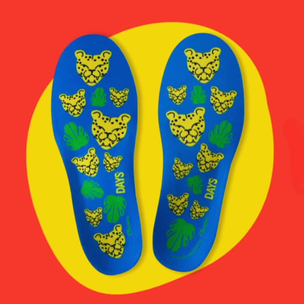 Anatomical Adult Insoles Cheetah Comfy Blue