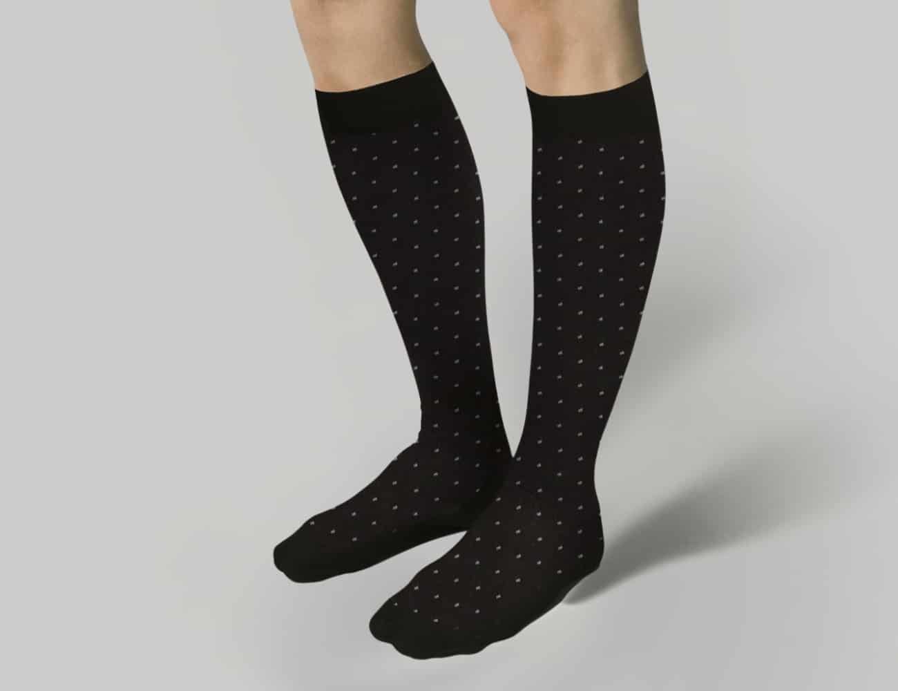 Men’s Compression Technology Socks Swiss Dots with Cotton
