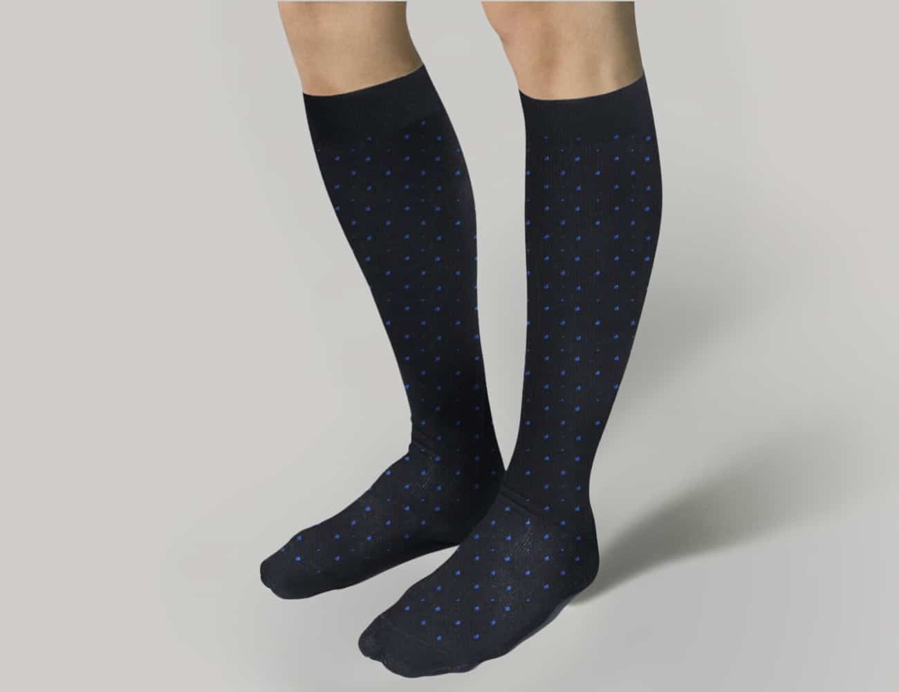Men’s Compression Technology Socks Swiss Dots with Cotton