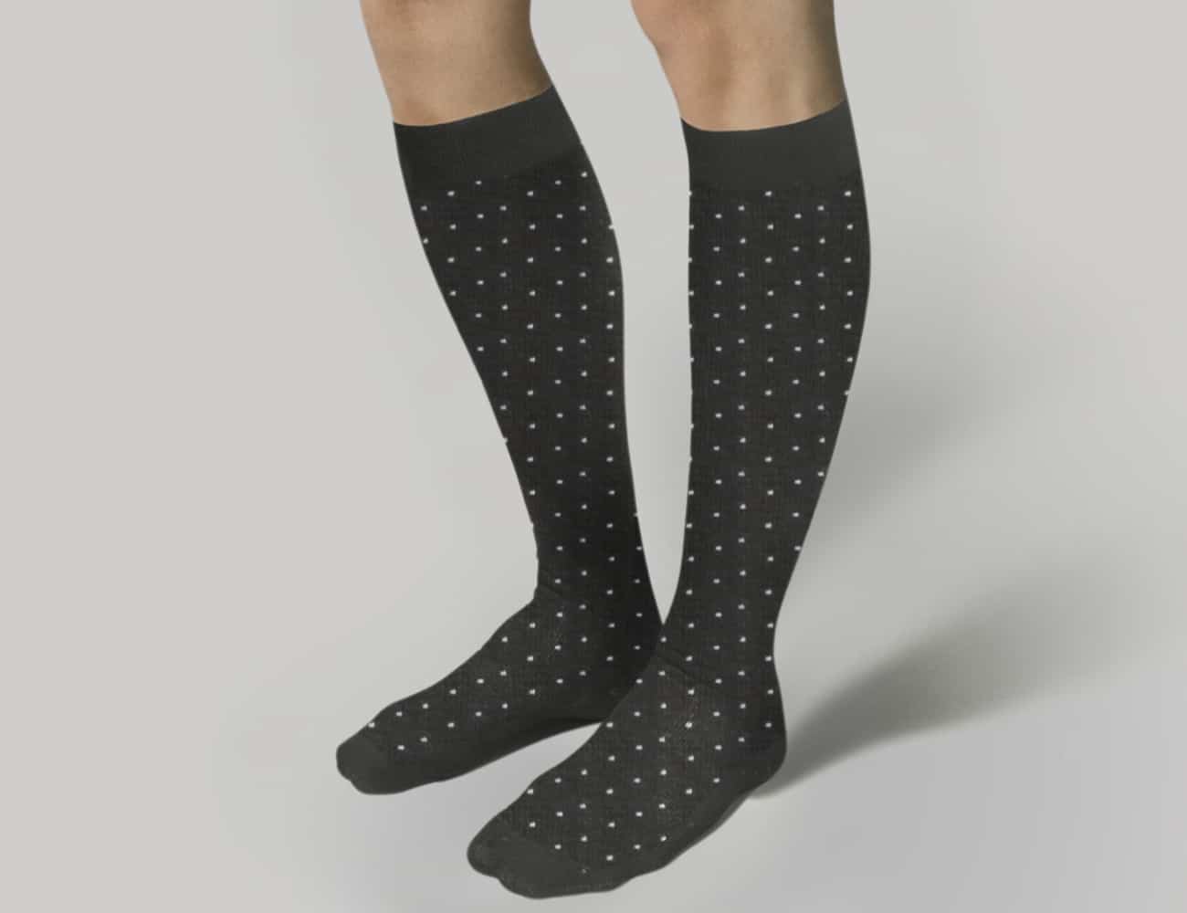 Men’s Compression Technology Socks Swiss Dots with Cotton