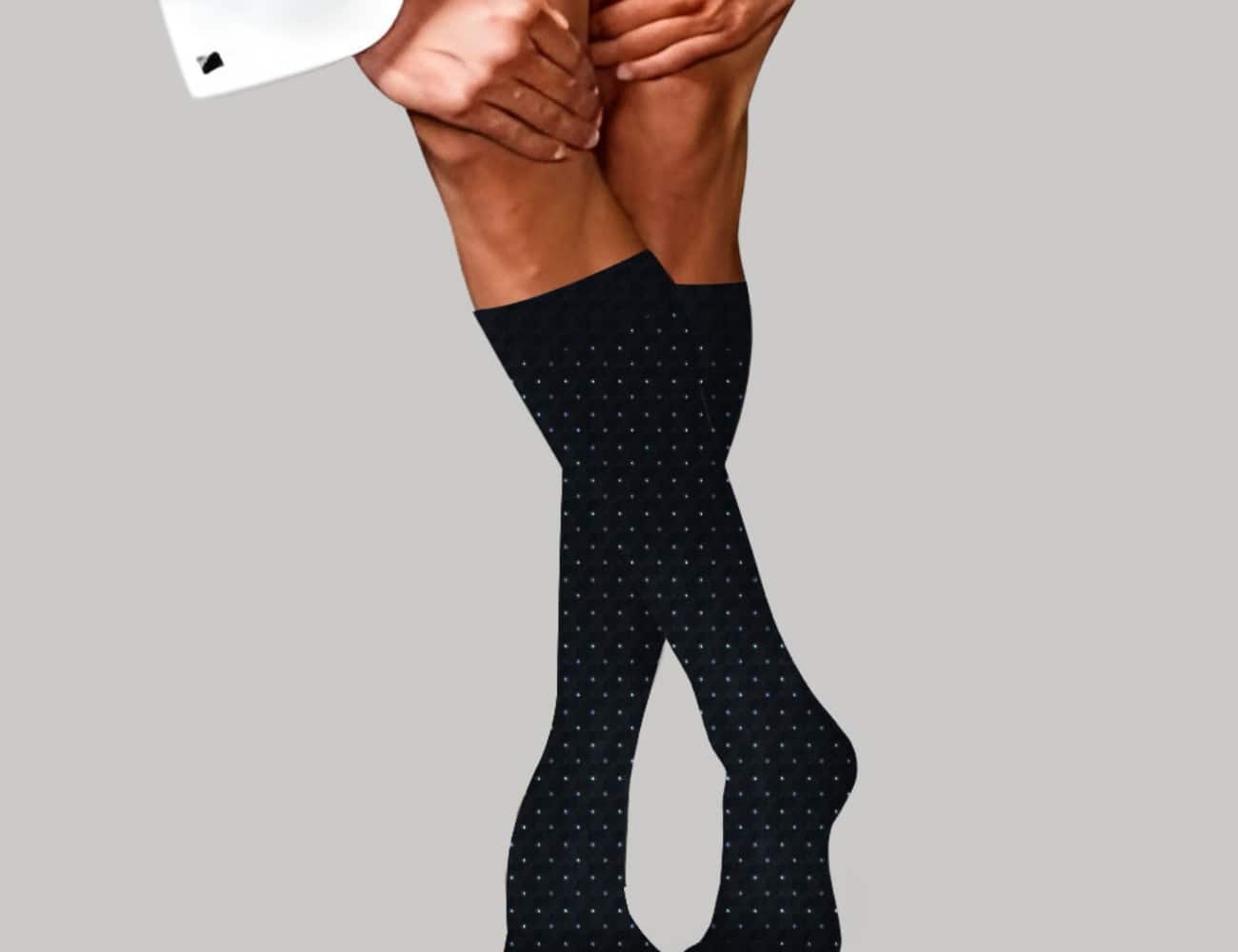 Men’s Compression Technology Socks Swiss Dots with Cotton